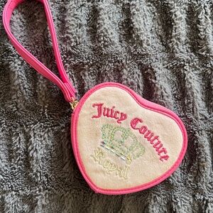 Juicy Couture Cream and Pink Heart Coin Purse
